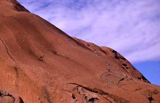 Uluru - Aufstieg mit Kette